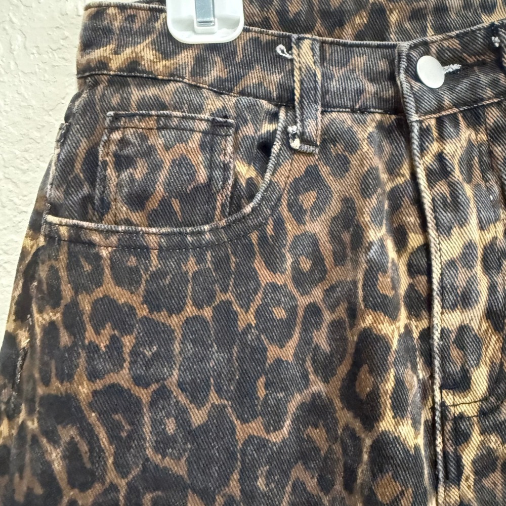 DAZY Women's Leopard Print Wide Leg Jeans Size S - Picture 3 of 16